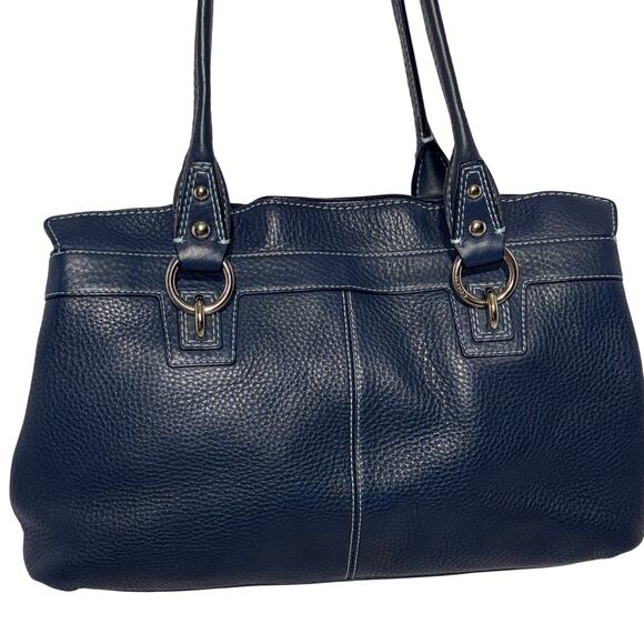 Coach Dark Blue Pebble Leather Penelope Shoulder Bag Handbag Very Good Condition - Picture 2 of 15